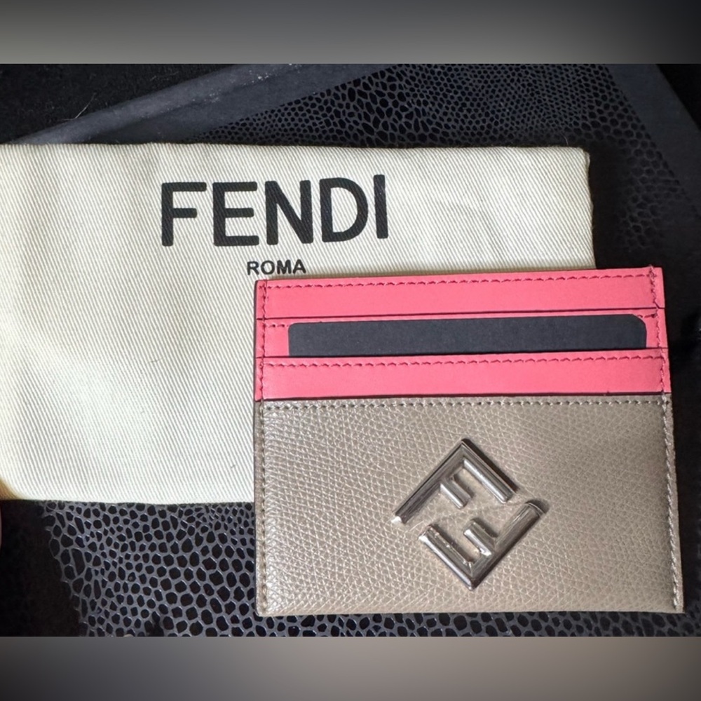 Fendi Diamond Pink/Grey Key Card Holder
